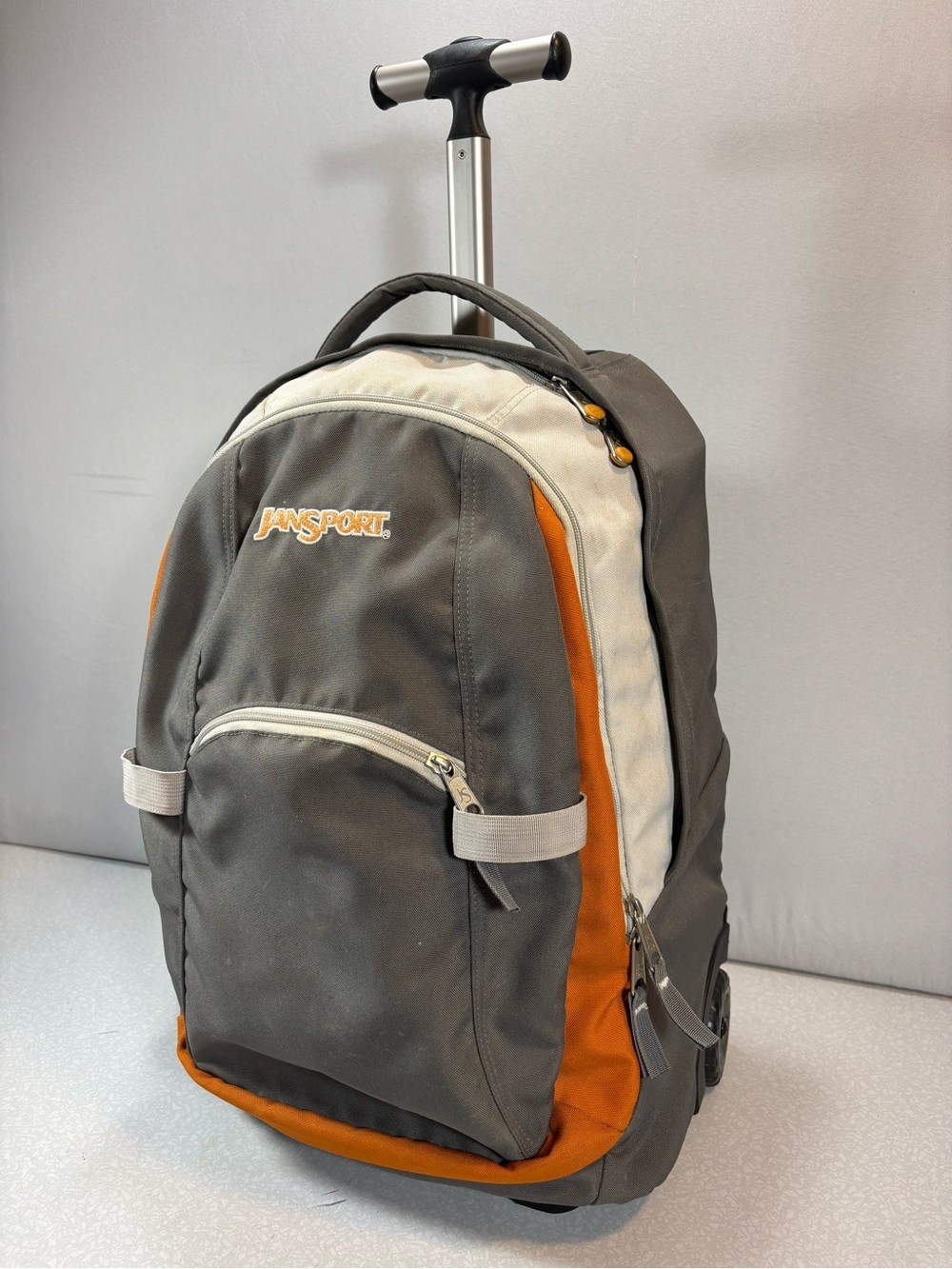 Jansport Driver8 Rolling Travel Backpack Orange and Grey